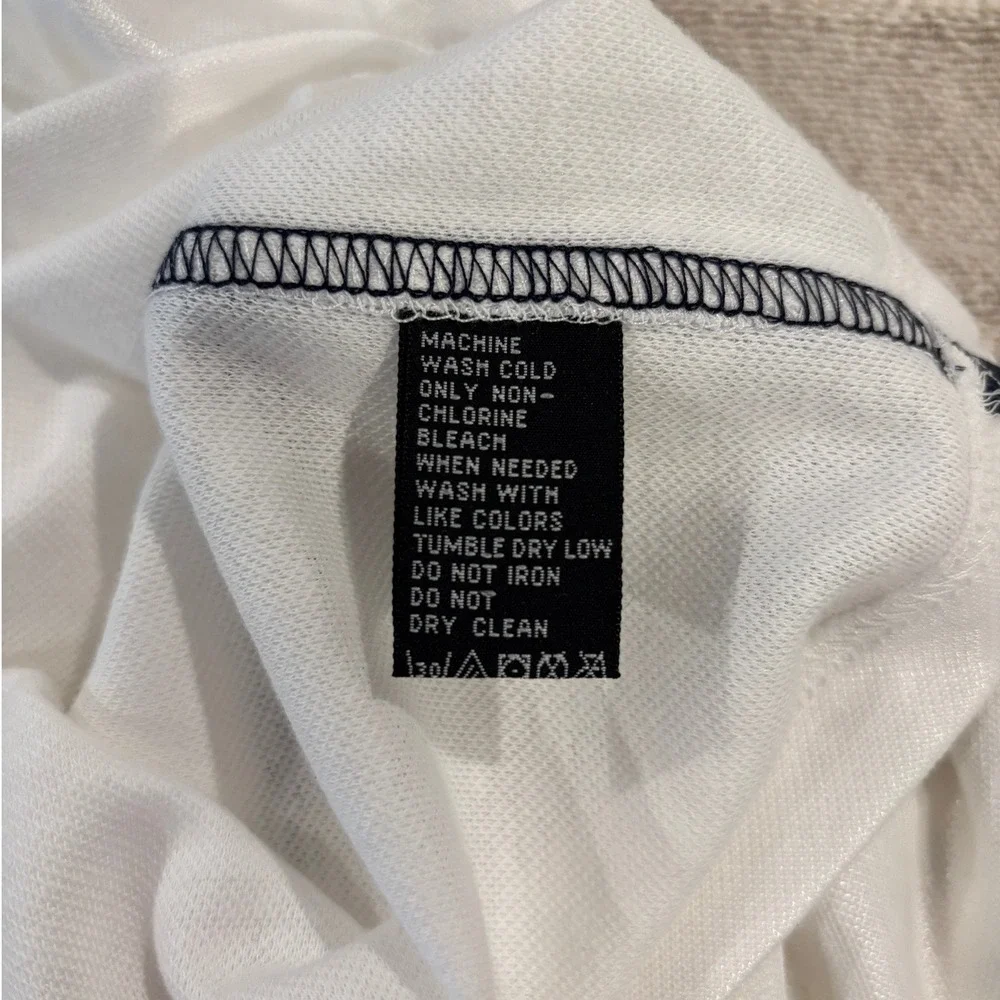 Vtg 90s Polo Jeans Co Ralph Lauren Ringer Tee White Navy‎ RL Flag XL